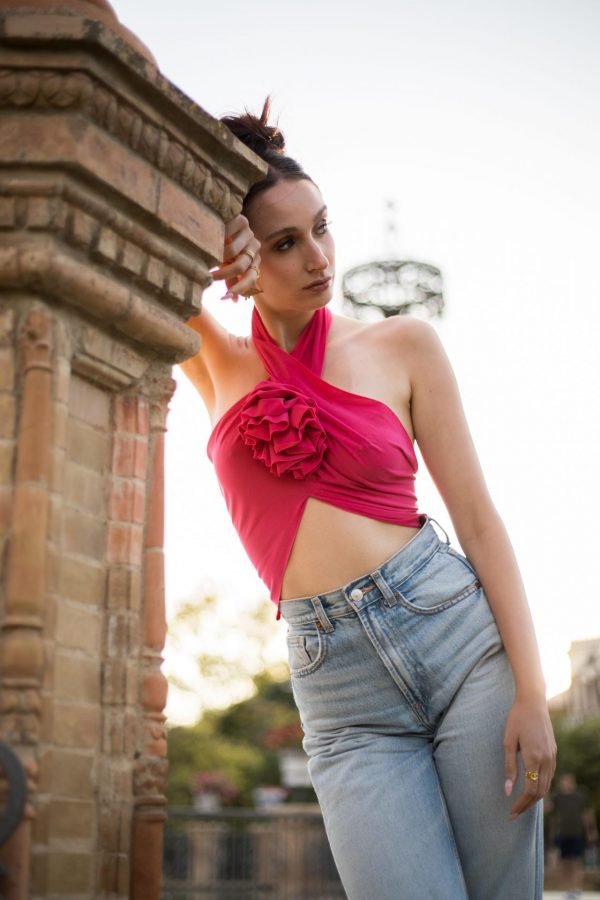 Top Cruzado con flor - Imagen 4
